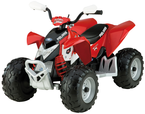 ATV copii Polaris Outlaw 12V, PegPerego cu acumulator si incarcator incluse.